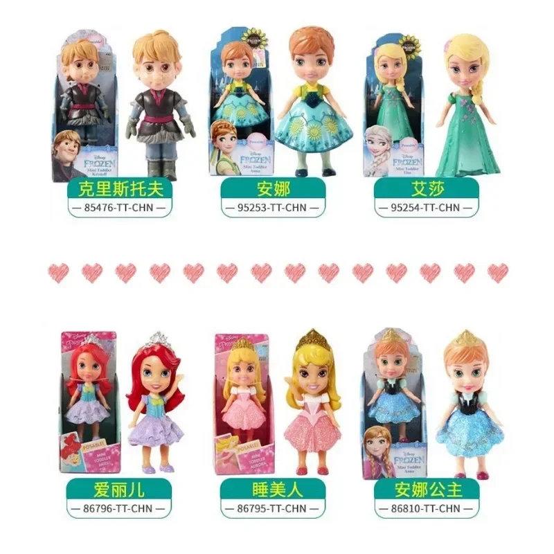 Фото Мини-куклы Disney, принцесса Эльза Рапунцель, Анна, Тиана, Мулан, Белль, Моана, Снежная мультяшная сказочная принцесса, экшн-фигурки, детские подарки №3