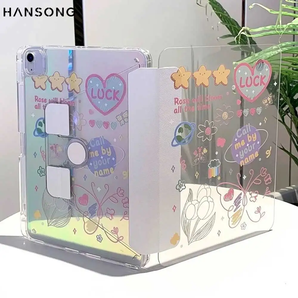 Sleek Transparent Protective Case for Tablets with Pencil Holder