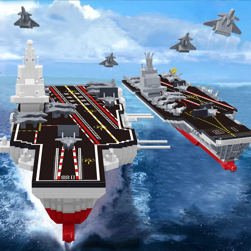 

Military Series Catapult Type Warship Micro Building Blocks Battleship Mini Bricks Model WW2 Soldier Weapon Toy For Kid Gift MOC