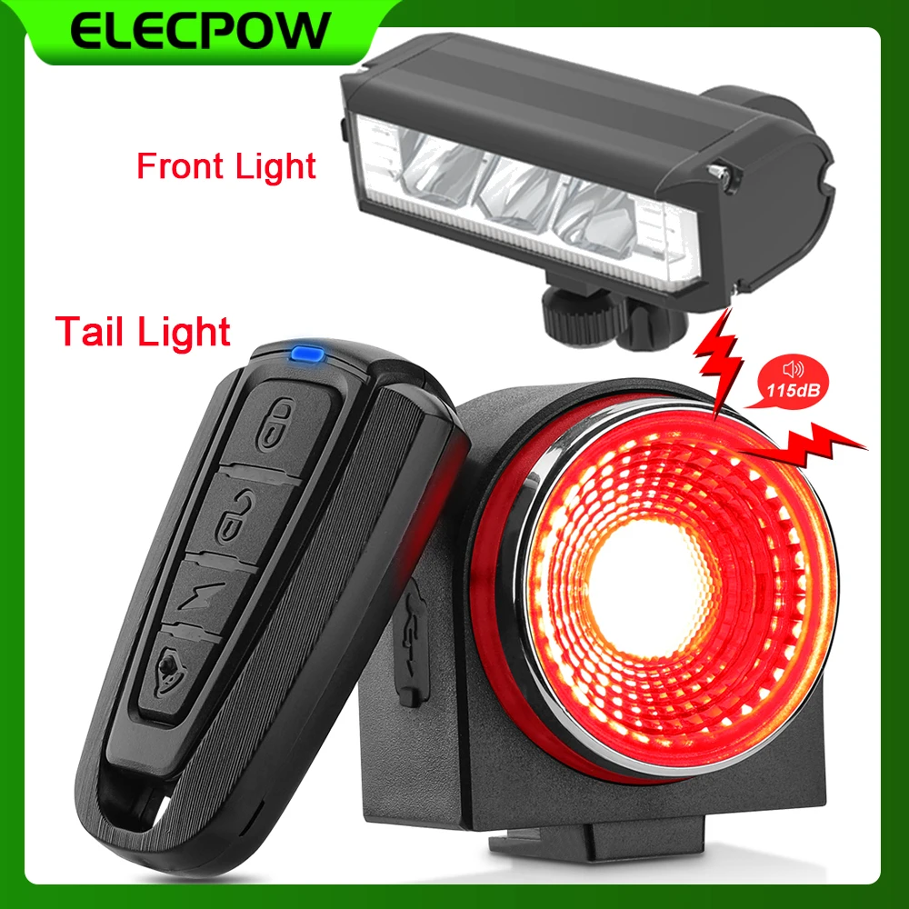Elecpow ANTUSI A8Pro Bicycle Taillight Alarm And Bike Front Light Waterproof Rechargeable Remote Control Bike Rear Light bicycle rear light