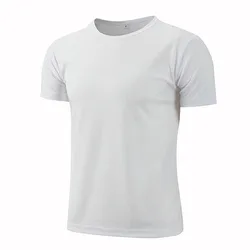 Quick-Drying Breathable Round Neck Fitness Shirt - S (White)