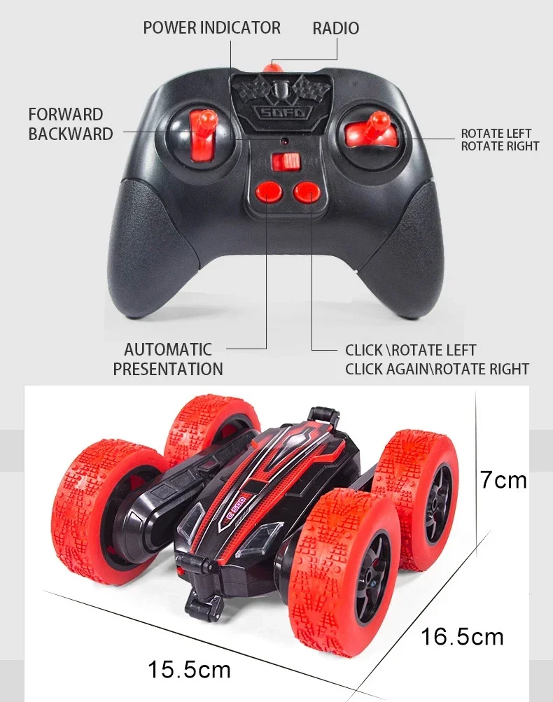 RC카 라디오 제스처 유도 듀얼 리모컨 차량, 360 도 플립 롤 라이트 드리프트 스턴트, 어린이 소년, 4wd, 2.4G