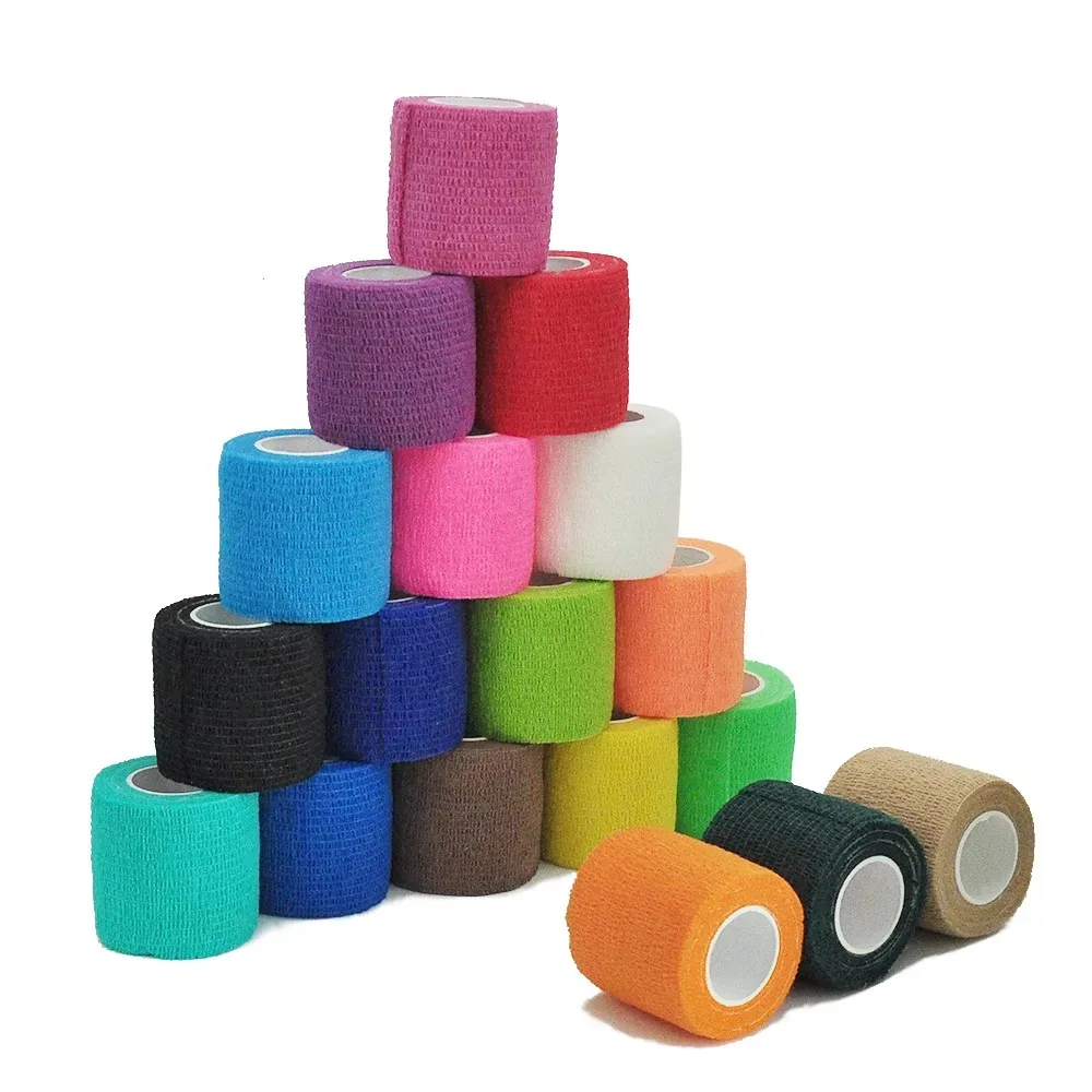 10pcs 7.5cm*4.8m Self Adherent Cohesive Bandage Wrap Stretch Non Woven Self Adhesive Tape - Skin Colour Athletic Elastic Bandage