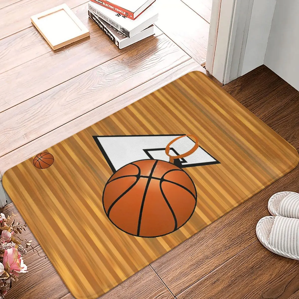 basketballcourtBedroomMatBasketballWithHoopDoormatFlannel