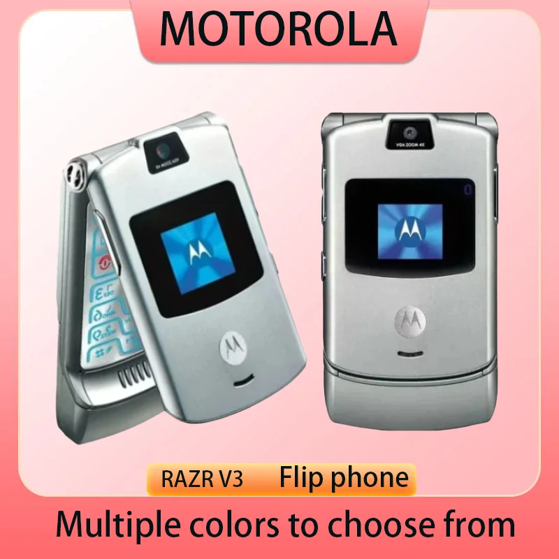 Ricondizionato Sbloccato Motorola Razr V3 Flip Bluetooth Phone Gsm 1.23 Mp Fotocamera 850/900/1800/1900 Qualità Eccellente Spedizione Gratuita