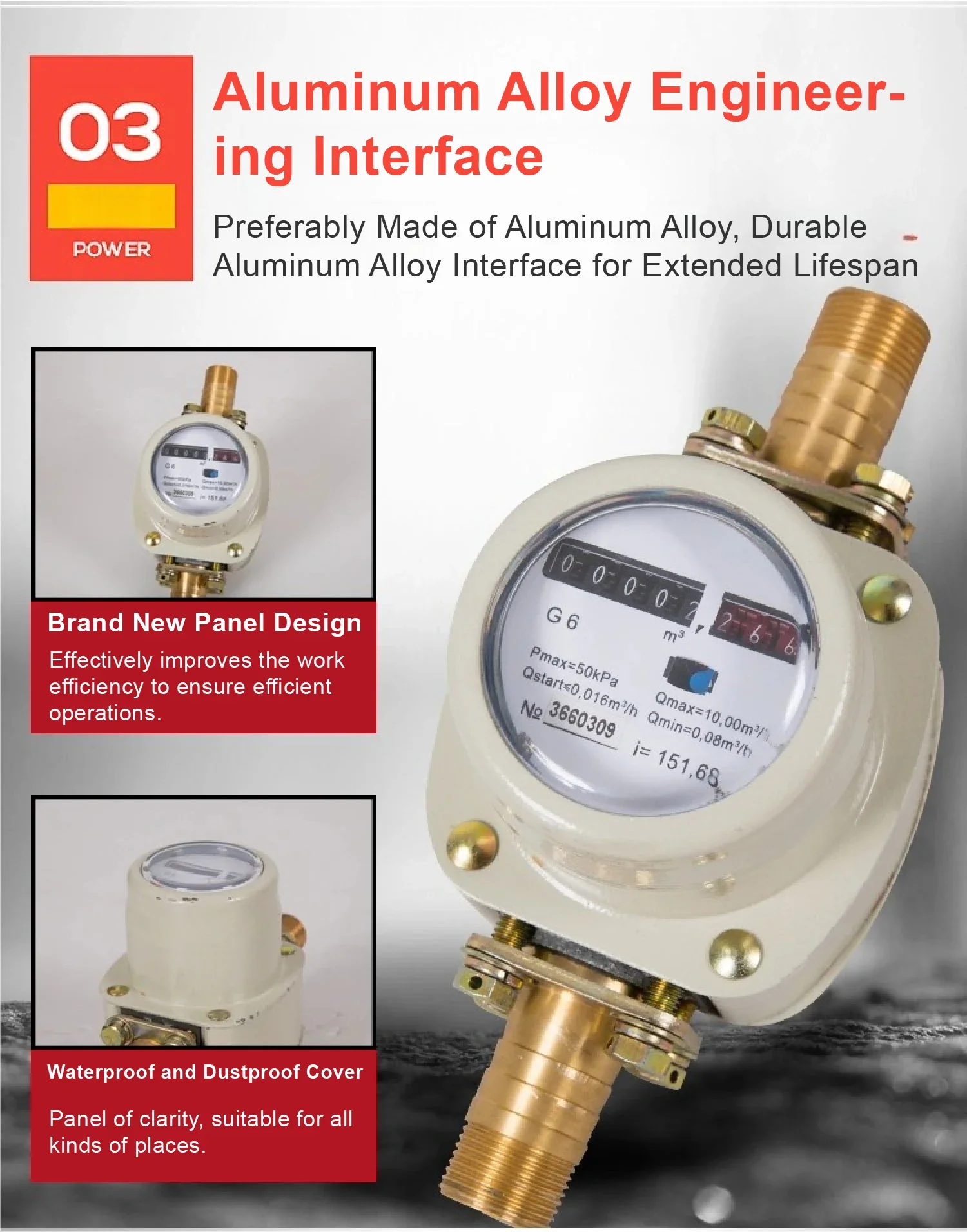 High Precision Roots Gas Flow Meter Mechanical Natural Gas Oxygen Biogas LPG Flo