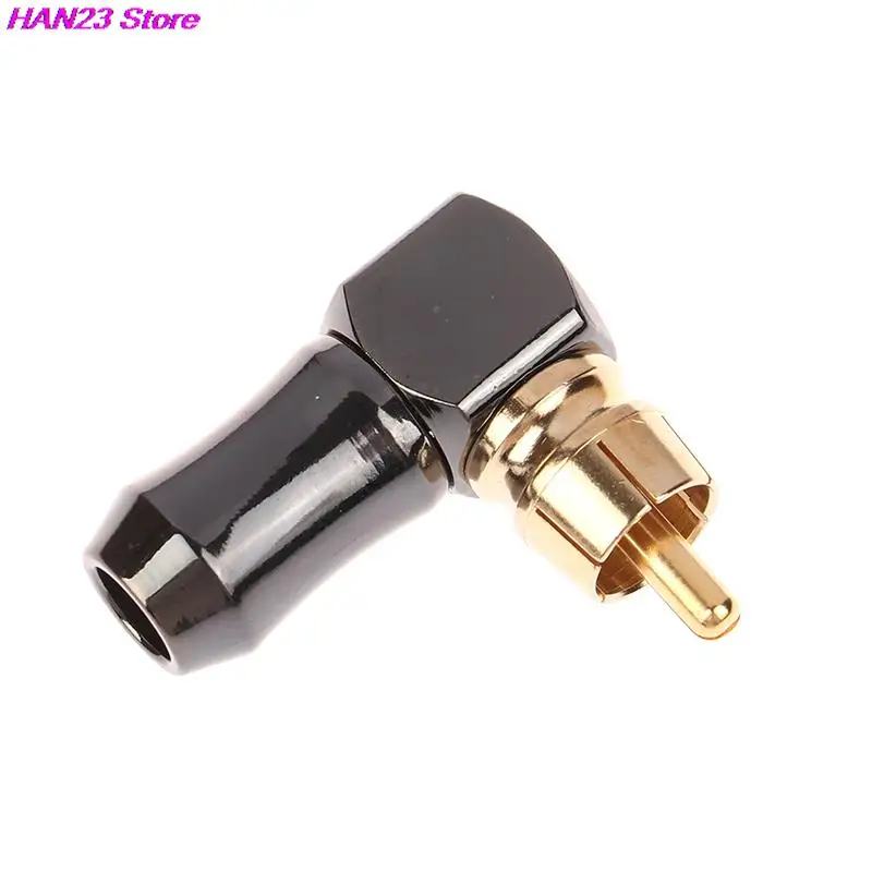 

1PC 30mm RCA Male Plug Video Connector Soldering Gold Plated Right Angle RCA Plug RCA Screw Terminal Connector