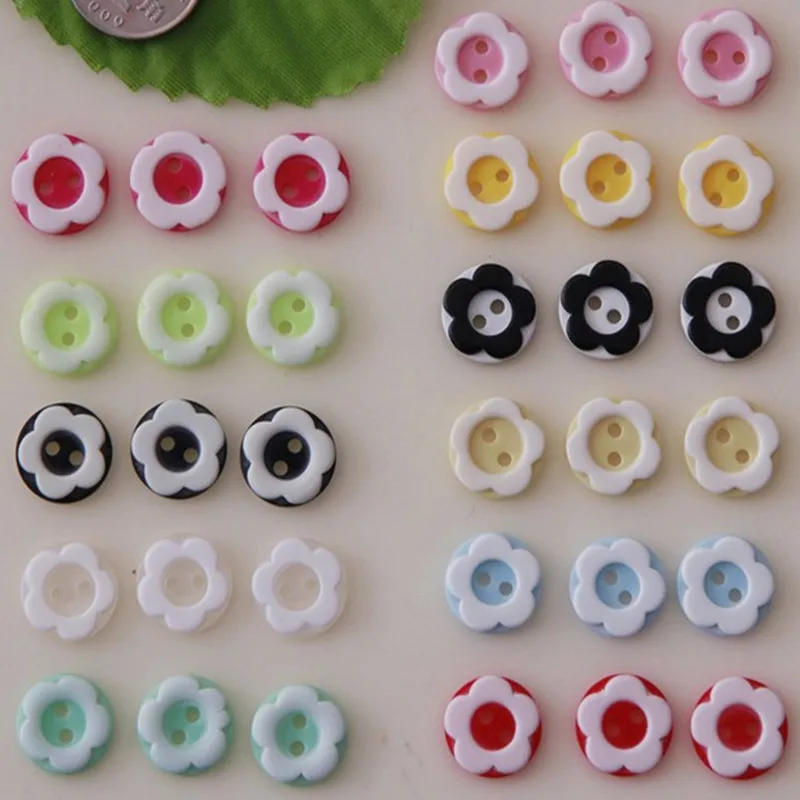 100 قطعة زر الراتنج الخرز ، 2 ثقوب زر الخياطة ، زهرة ملابس الأطفال زر الحرفية DIY بها بنفسك يدوية الصنع الملابس والاكسسوارات 12 مللي متر