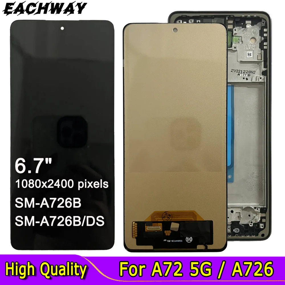 

ЖК-дисплей AMOLED для Samsung Galaxy A72, цифровой преобразователь сенсорного экрана для Samsung A72