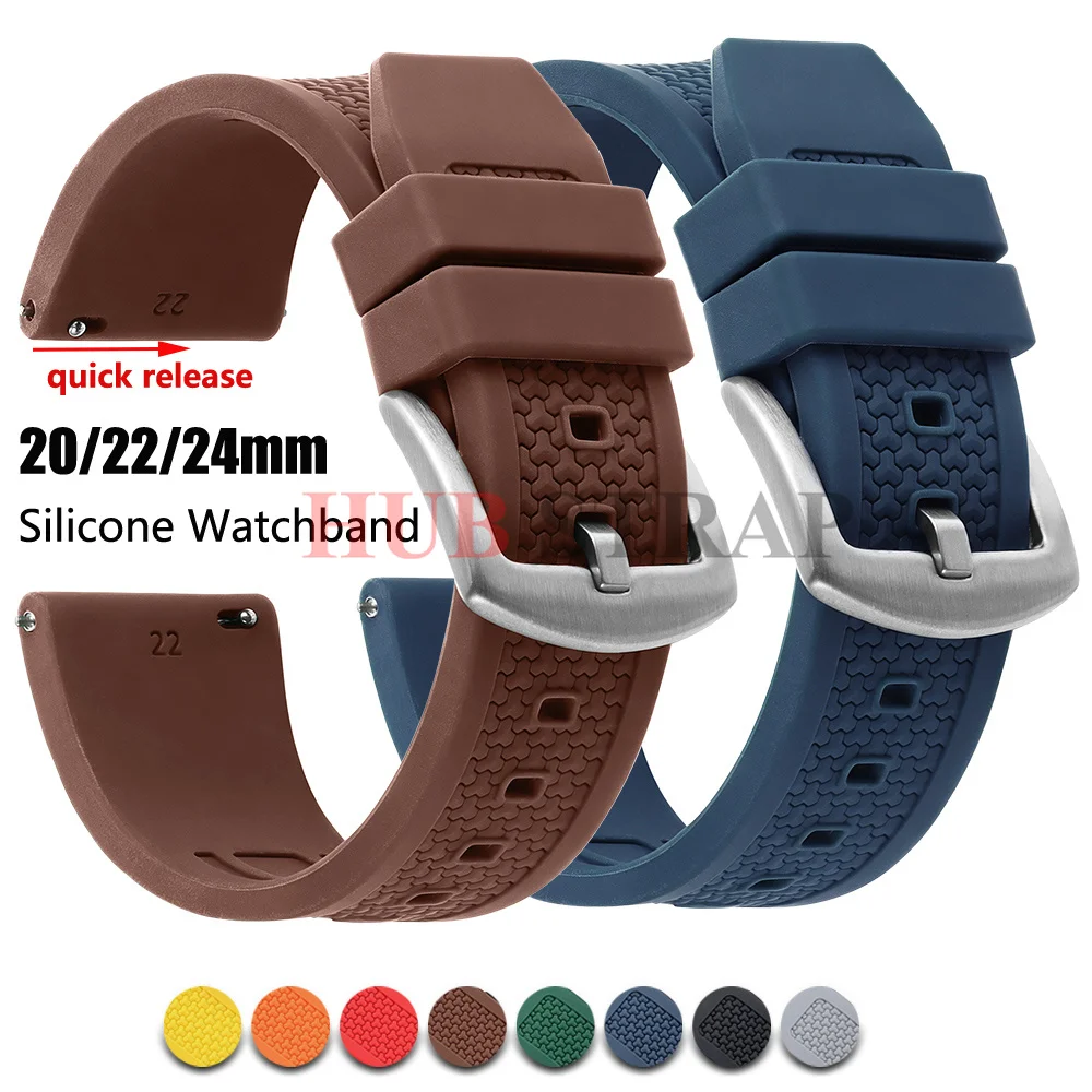 Enhanced Silicone Rubber Watch Strap - Sports & Business Wristband in Multiple Colors