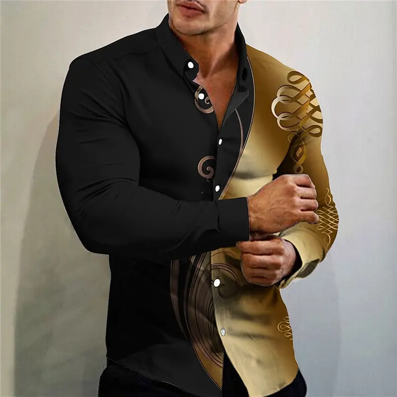 2024 Men's Shirts Floral Pattern Lapel Long Sleeves Button Print Clothes Tropical Fashion Designer Soft Comfortable Tops