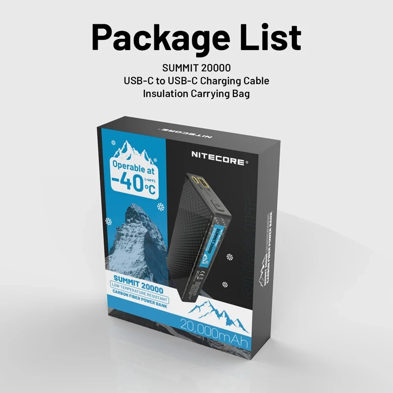 NITECORE SUMMIT 10000 耐低温モバイルバッテリー Amazon.com: Nitecore Summit 10000 Power Bank, 10000mAh Low