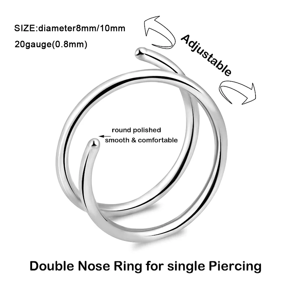 ZS | Crystal Nose Ring | Nose Piercings | Nose Stud Set