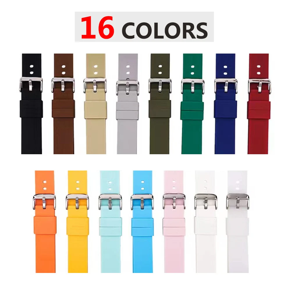 Versatile Silicone Fashion Watch Straps - Soft Rubber Bands in Multiple Colors