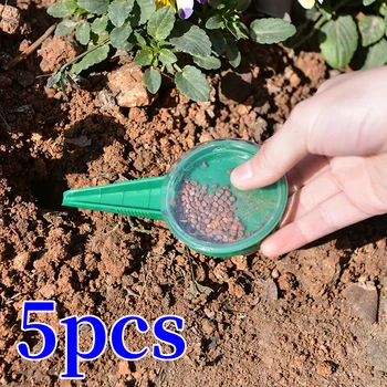 5pcs Handheld Seed Planter 5-Speed Adjustable, Manual Garden Tool for Small Flowers & Vegetables, Indoor/Outdoor Gardening Tool