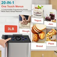 Quiet Bread Maker Machine, 710W Die-Cast Ceramic Pan Bread Machine with Dual Heaters, Stainless steel Breadmaker with Auto Fruit 2
