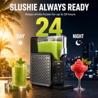 Machine à slush, grand récipient de 2,8 L, refroidissement rapide en 15 min, conservation au froid pendant 24 h, nettoyage automatique à un bouton, 5 programmes, sorbetière multifonctionnelle pour slush, milkshakes et cocktails 6