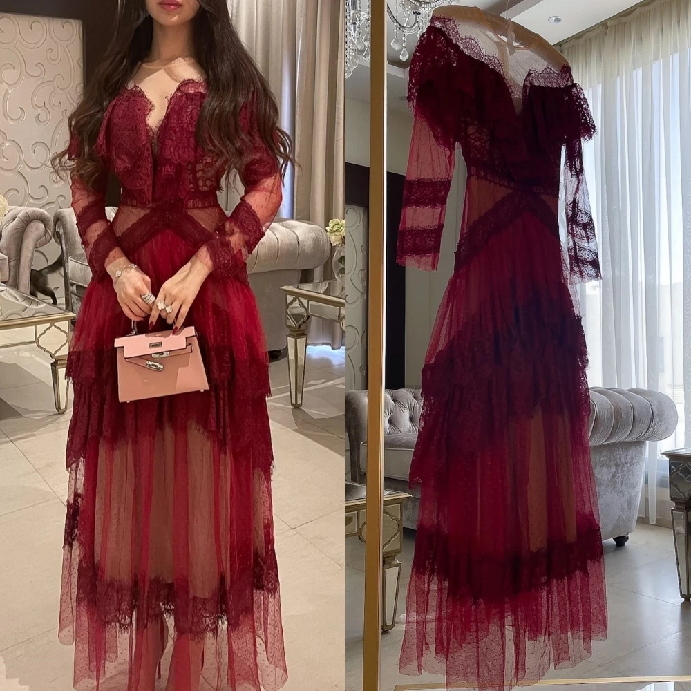 

Платье для выпускного вечера из тюля с цветочным рисунком, обручальное, ТРАПЕЦИЕВИДНОЕ, с открытыми плечами, платье на заказ, платья-миди, Саудовская Аравия
