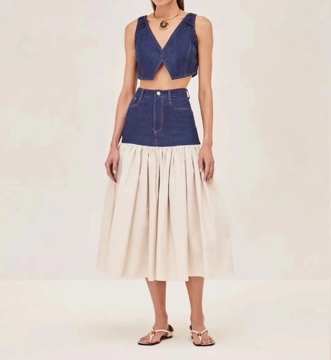 

Женская длинная Плиссированная юбка с глубоким V-образным вырезом