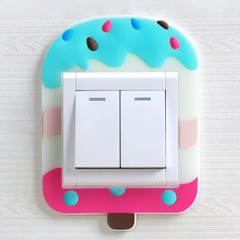 1 Pc Children Bedroom Switch Stickers Home Decoration Luminous Silicone Switch Covers Kawaii Cartoon Animals Switch 3D Stickers