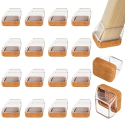 16PCS Non - Slip Silicone Chair Leg Floor Protectors with Felt Pads (Side Length 28 - 35mm)