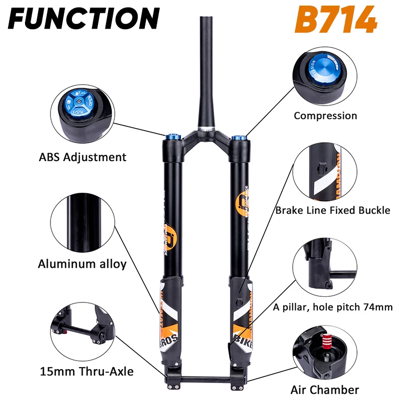 27.5/29Inch Travel 160mm DH Boost Mountain Bike Air 15*110mm Fork