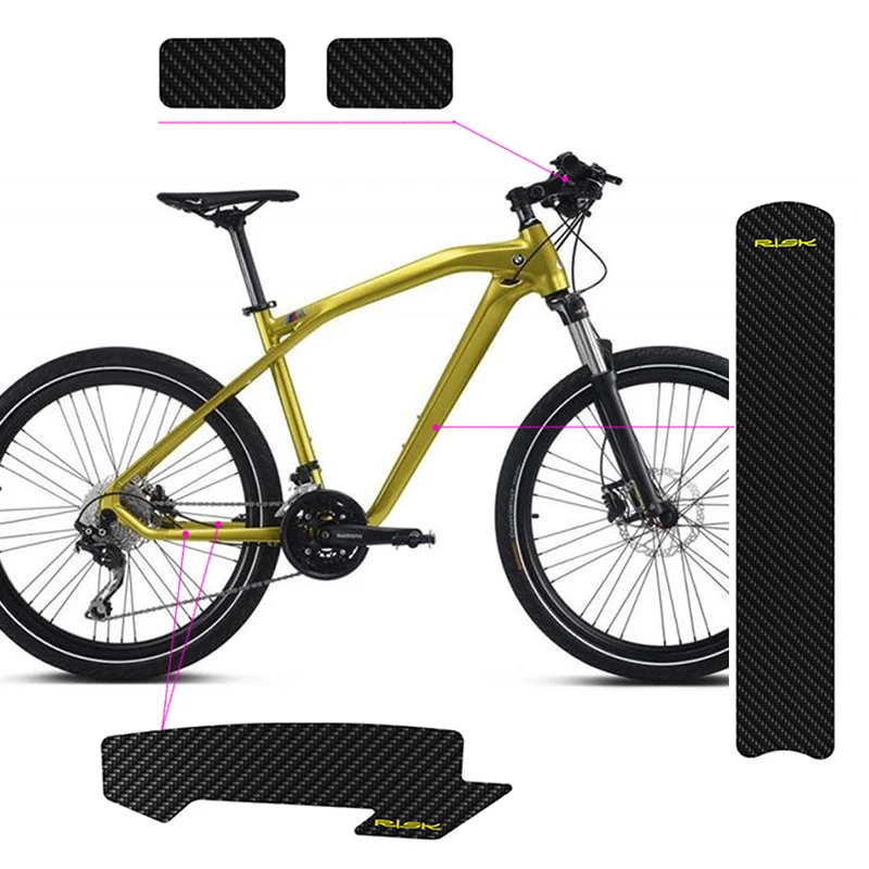 

Bicycle Frame Protection Sticker Chain Anti-scuff and Anti-scratch Carbon Fiber Pattern Road Bike Hose Scratch Resistant Film