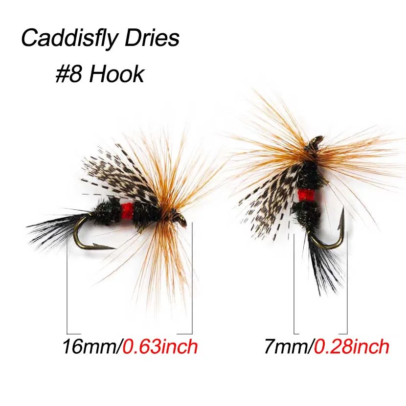 5/10/20 Stück Insekten Fliegen Fliegenfischen Köder Libelle Topwater Köder TrockenfliegenForelle Künstliche Caddisfly Trocken – Detail 2
