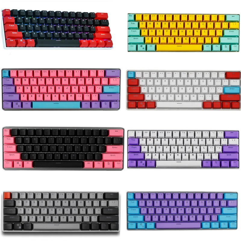 

61-Key GH60 Series Mechanical Keyboard PBT Translucent Keycap OEM Highly Frosted Cherry Mx Switch Cross-Axis Keycap Set