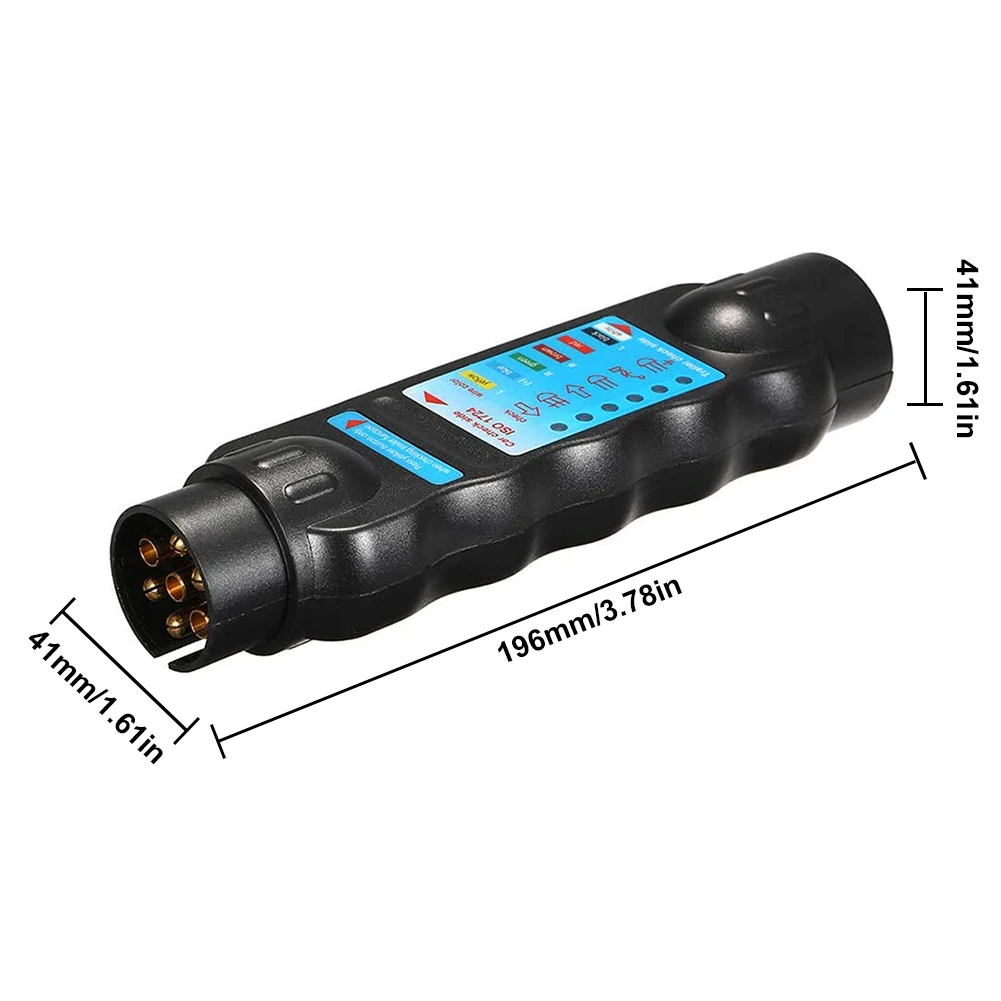 Tester per presa per rimorchio, 12V 7Pin/13Pin Luce per traino Cavo di cablaggio Connettore per spina Connettore per tester per rimorchi automatici