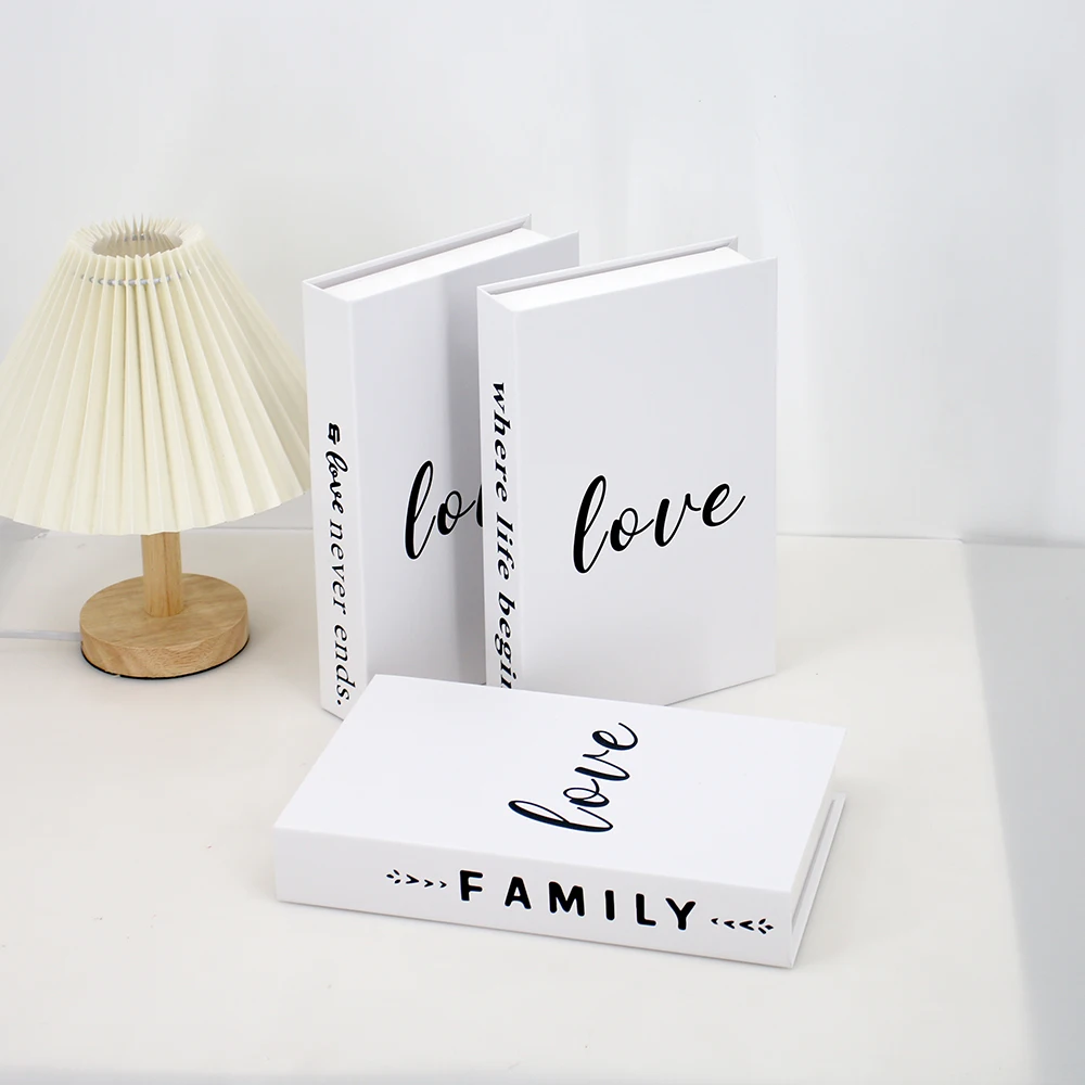 3pcs/Set Modern Fake Books Decoration White Color Simulation Book Home Decor Club Hotel Model Living Room Props Books Decor 4