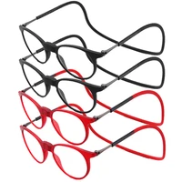 4PCS New Magnet Hanging Neck TR90 Reading Glasses Men Women Anti-Blue Light Portable Ultra-light Computer Spectacles Round-Frame