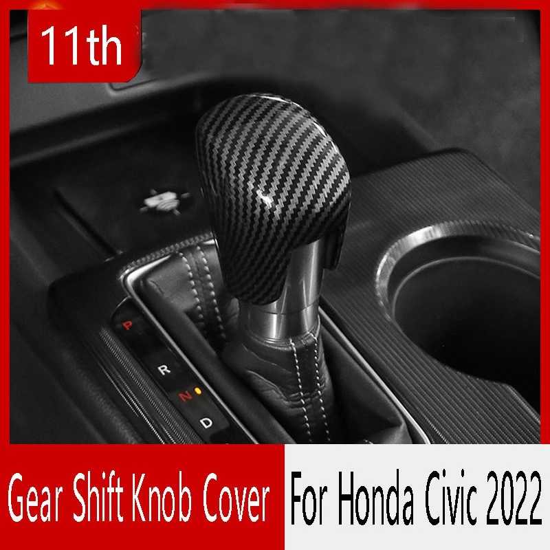 

Carbon Fiber Car Gear Shift Knob Cover Trim Gear Head Cover For Honda Civic 2022