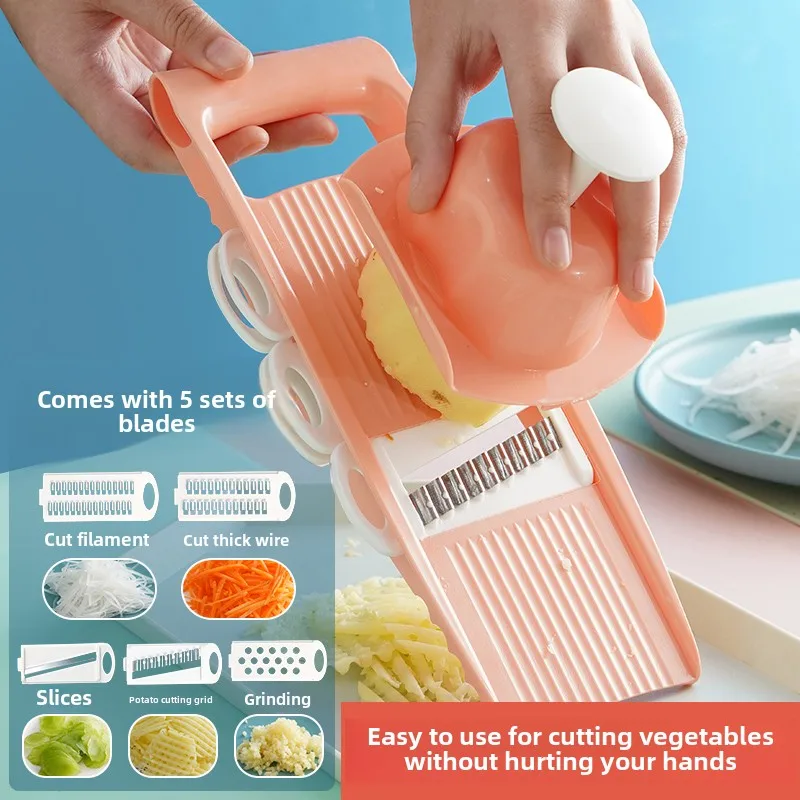Multifunctional kitchen vegetable cutter dicing shredding artifact household stainless steel potato slicing planer