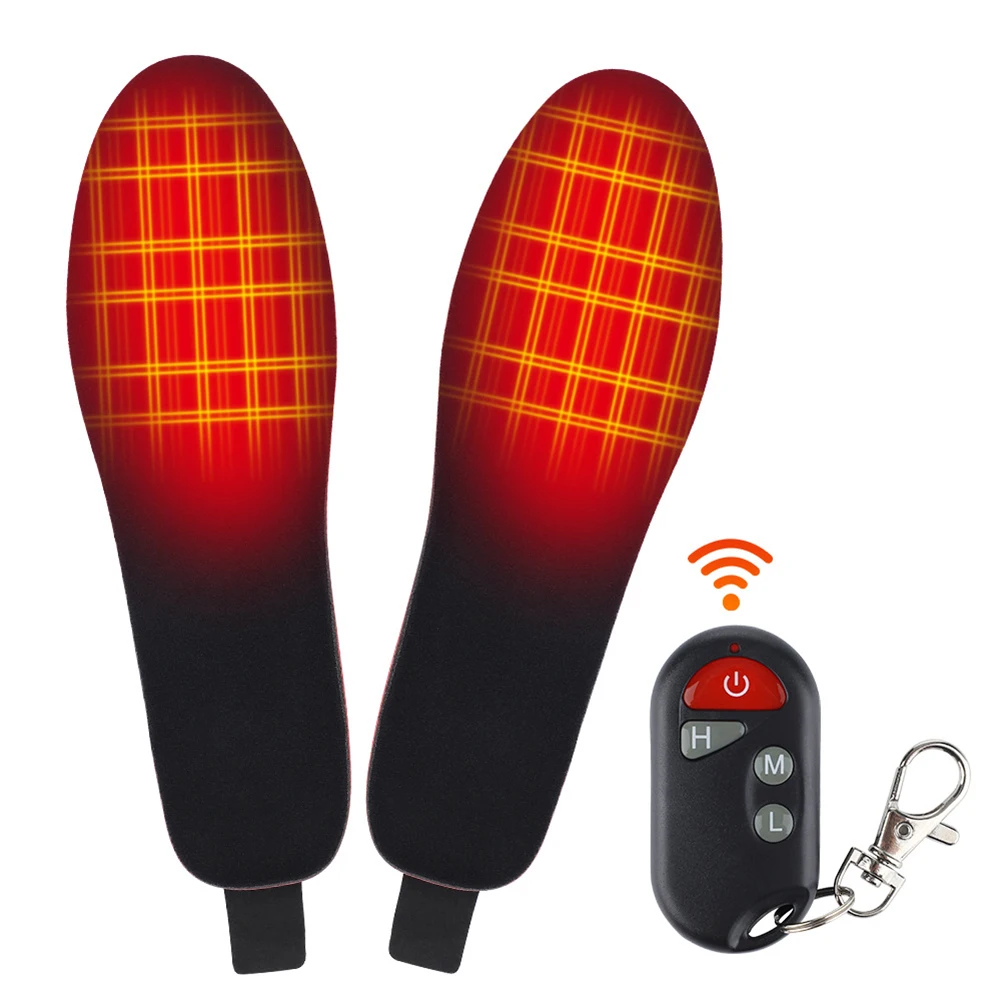 Electric Heated Insoles with Remote Control Winter Heating Insoles USB Rechargeable for Hiking Skiing Camping heated shoe insoles