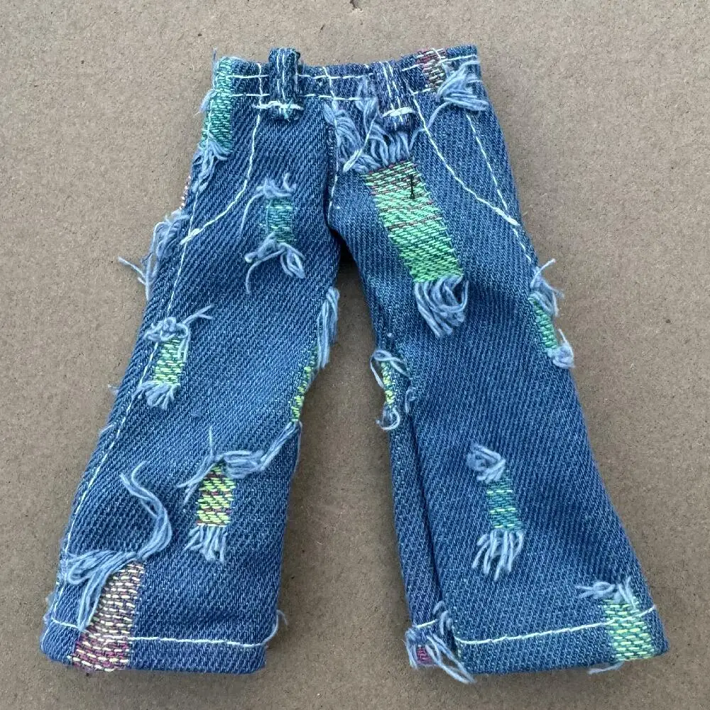 Handmade Vintage Hip-Pop Doll Trousers - DIY Accessory