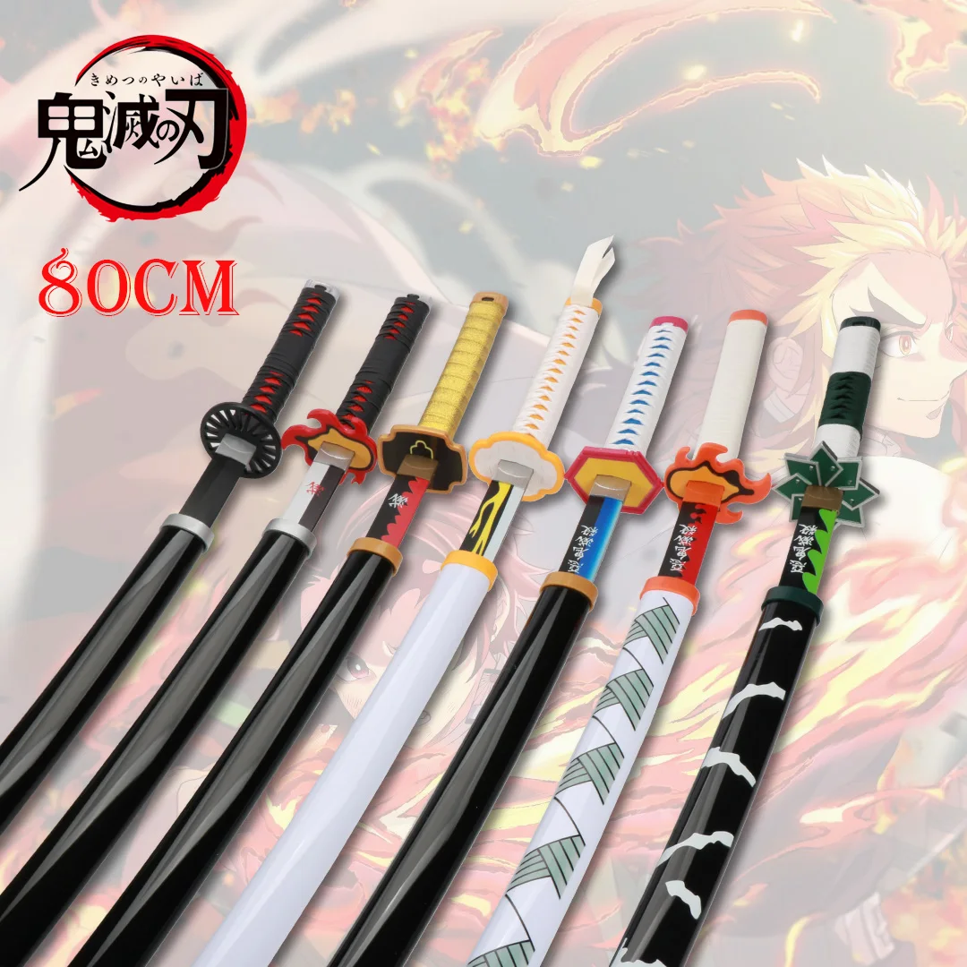 Demon Slayer Katana  Cosplay Weapons  Mitsuri Shinobu White Fire God Tanjiro Wooden Toy Sword Anime Character Props 2
