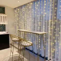 LED Garland Curtain String Lights Remote Control USB Christmas Decoration Wedding Lamp Holiday For Bedroom Bulb Outdoor Fairy