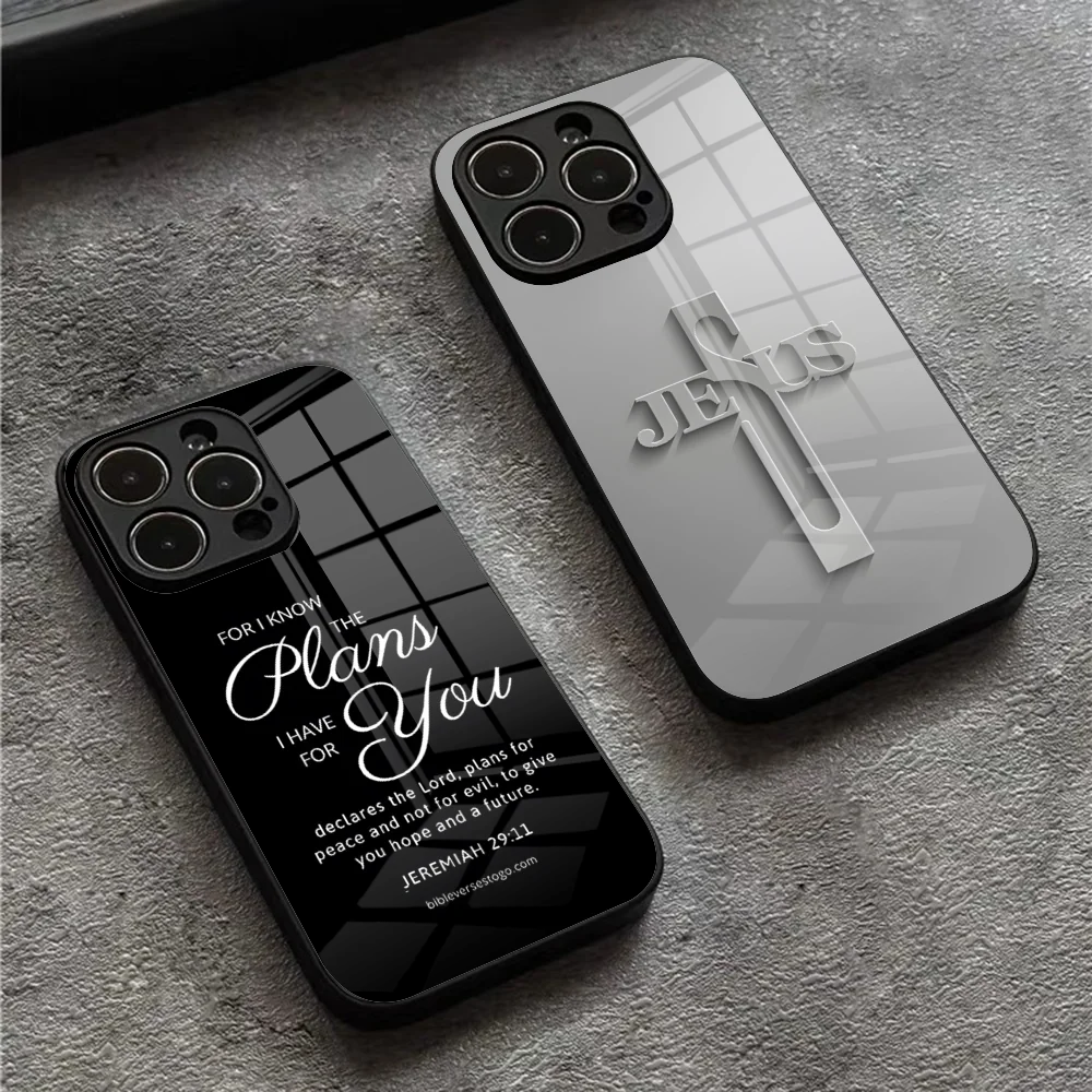 Verse Of The Christian Bible Jesus Phone Case Per Iphone 15 14 12 11 13 Pro Max Mini X 8 Xr Xs 7 Puls 6 Glass
