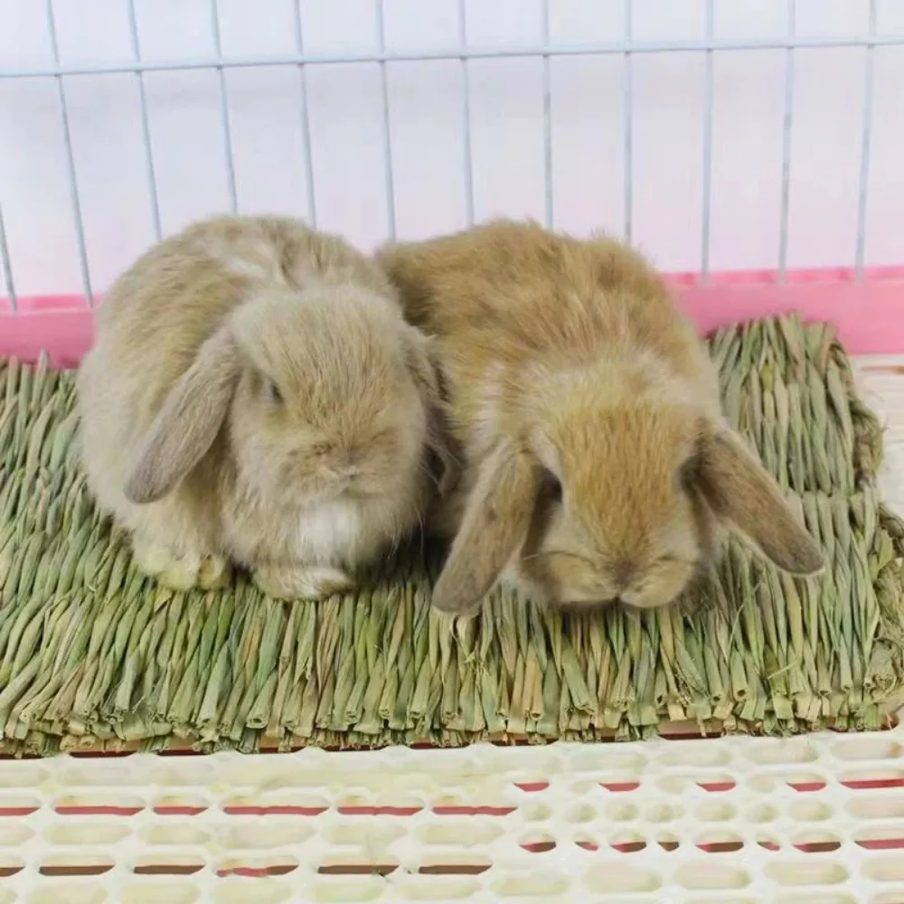 Grass Mat Bunny Pet Rabbit Waving Hay Mat Natural Straw Bedding Cage Small Size Animals Pet House