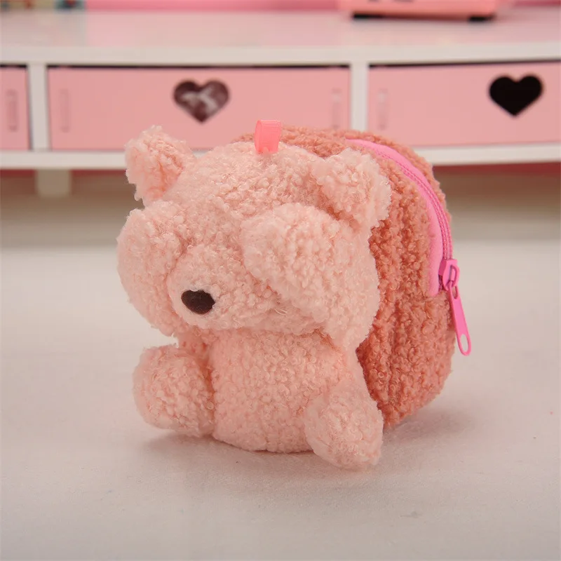 

9cm Kawaii Teddy Bear Cartoon Plush Purse Cute Stuffed Toy Animal Key Chain Pendant Key Ring Accessory Bag Backpack Gift Girls
