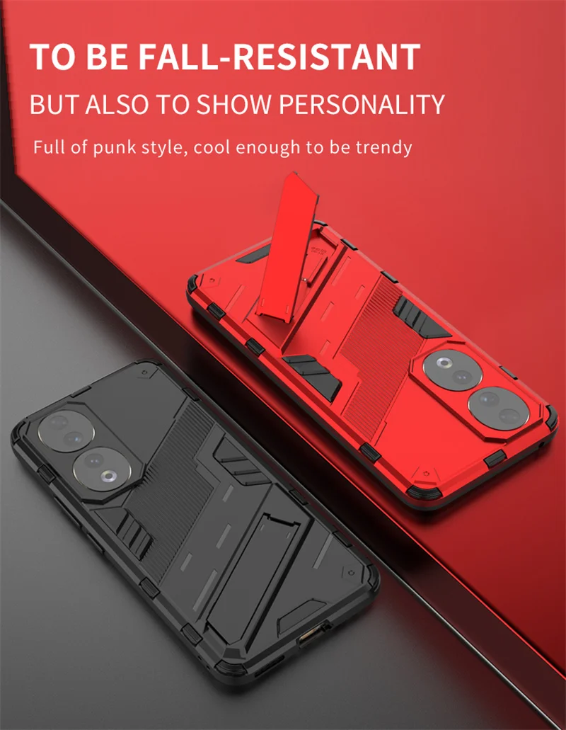 Coque Magnétique Rouge Antichoc Pour Honor 90 Lite - Avec Support Voiture Intégré - Neuf - Odeydo