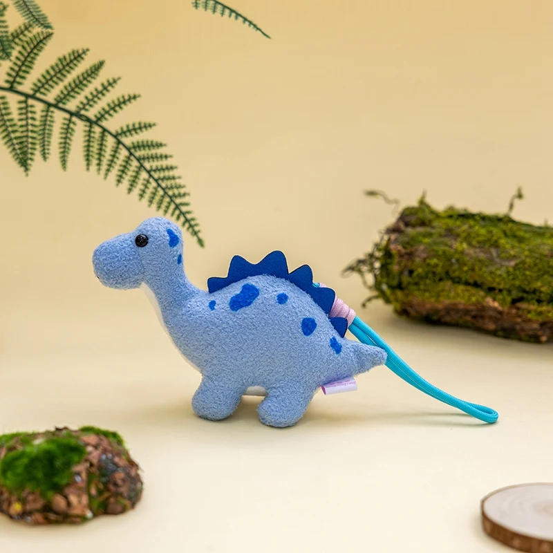 Niedliche Weiche Mini-Dinosaurier Plüsch-Stofftier Schlüsselanhänger Entzückende Triceratops T-Rex Anhänger Rucksack-Deko Party-Geschenke – Detail 6