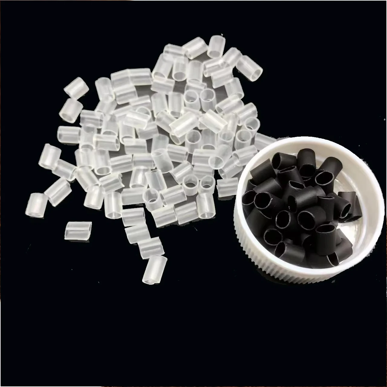 열 수축 Tube500pcs 머리 확장 열 수축 튜브 접착제 투명 색상 5535mm 퓨전 헤어 액세서리 도구