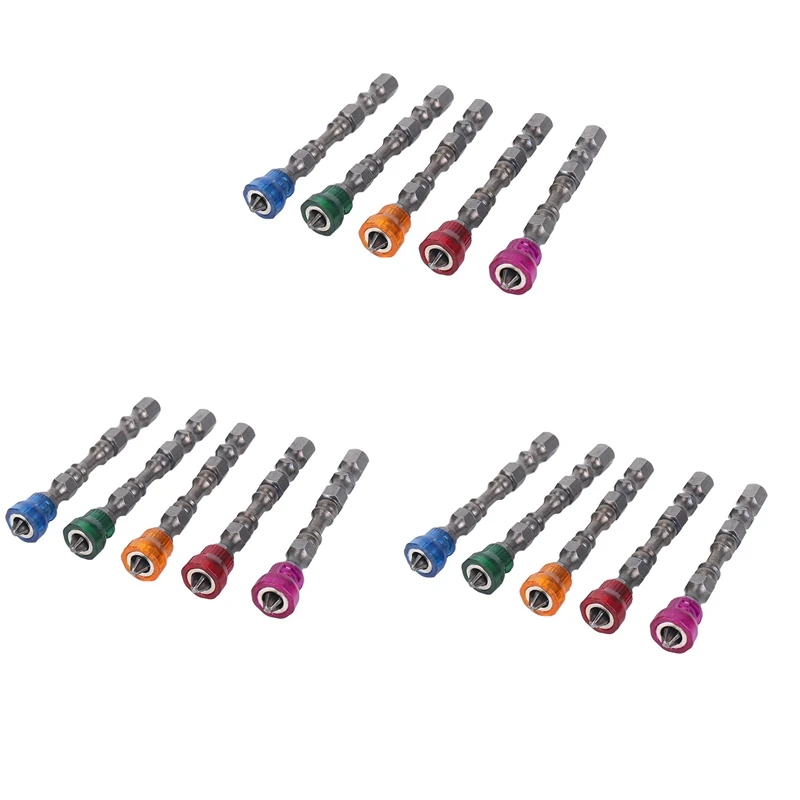 

15X Anti Slip Electric Hex Magnetic Screwdriver 65Mm S2 PH2 Single Head Bit Tool 5 Color