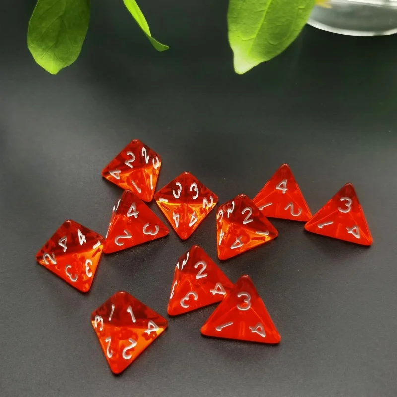 Acrylic Dice Set Polyhedral 4 Faces Dice Faces And Gestures Board game Transparent For DND Or COC Game 10Pcs /Set