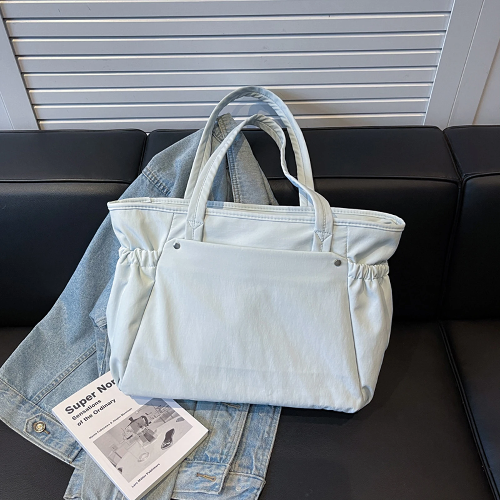 Oxford Cloth Large Shoulder Bag Laptop Bag Lightweight Simple Commuter Bag for Women Work Travel Office Daily Shopping