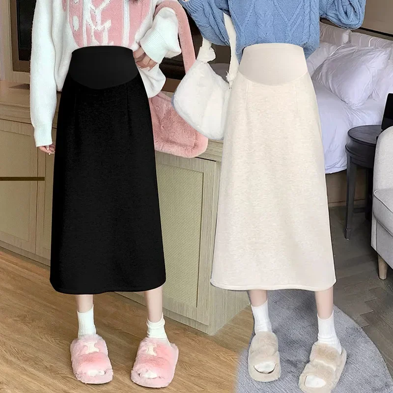 Maternity Skirt Split Design Autumn Collection Half-length Spring Summer Autumn Seasonal Women Pregnant Ladies A- Line Skirts