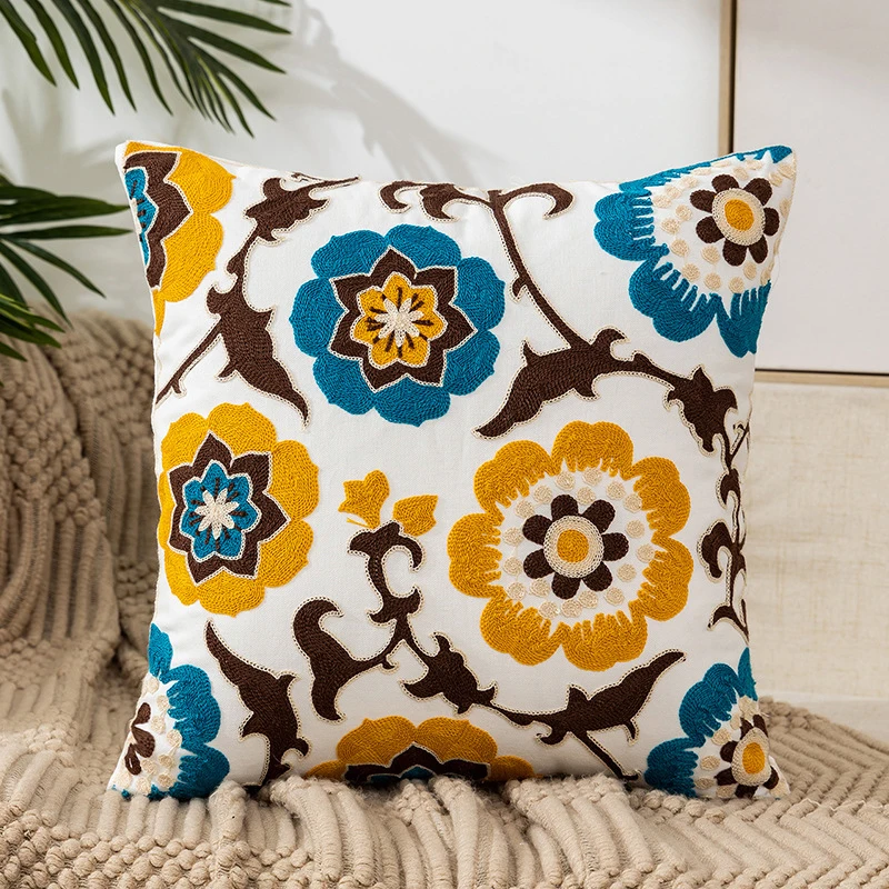 Description Picture 5 of itemFlower Embroidery Pillowcase Throw Pillow Cover Nordic Vintage Style Cushion Covers Home Living Room Sofa Couch Seat Decor
