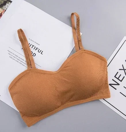 Female Solid Lingerie Wireless Bralette Women Rib Crop Tops Sexy Active Bras No Wire Push Up Bra Intimates Brassiere Underwear